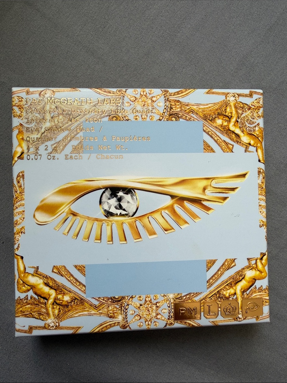Pat McGrath Gold and White Decorative Eyeshadow Palette Packaging